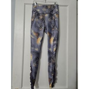 Calia Periwinkle & Yellow Sunburst Pull On Yoga Pants‎ Size Small